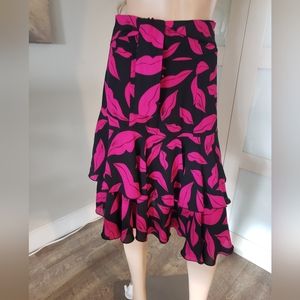 Diane von Frustenberg 100% silk ruffled skirt